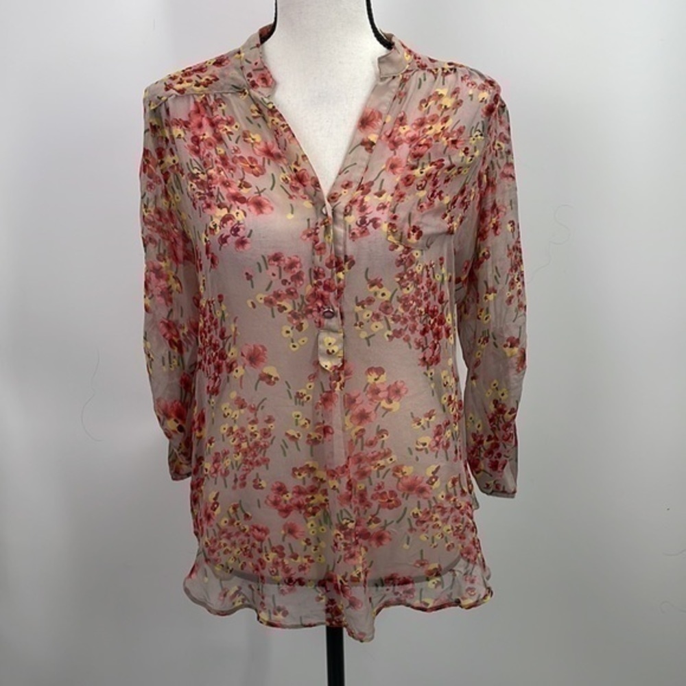UEC Bellatrix silk floral flowy blouse small - Picture 5 of 13